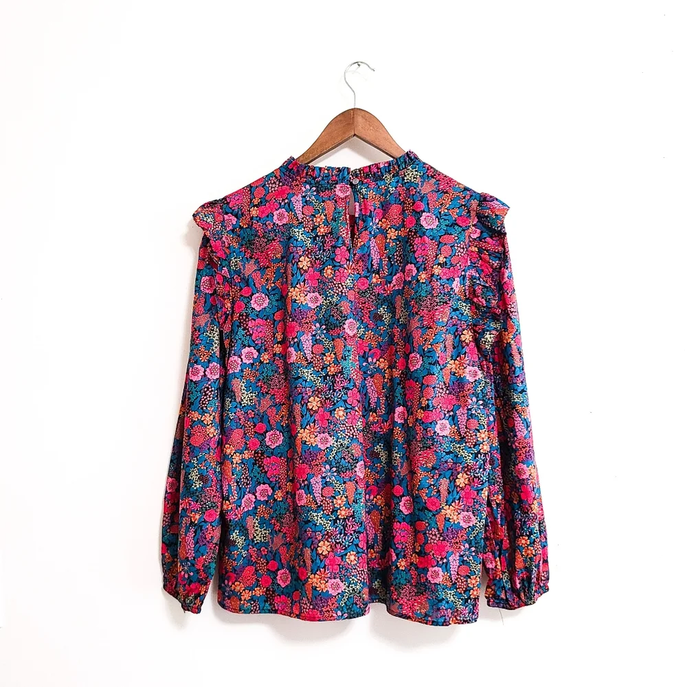 J. Crew x Liberty of London Art Fabric Floral Ruffle-Yoke Long-Sleeve Blouse - Picture 2 of 7